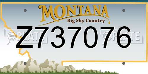 Z737076 Montana License Plate