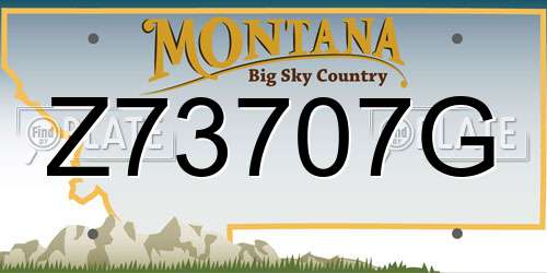 Z73707G Montana License Plate