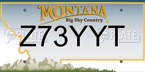 Z73YYT Montana License Plate
