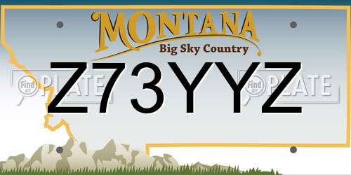 Z73YYZ Montana License Plate