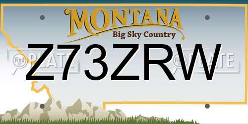 Z73ZRW Montana License Plate
