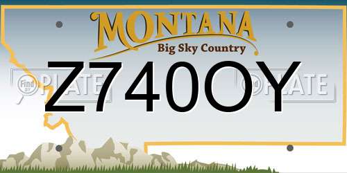 Z740OY Montana License Plate
