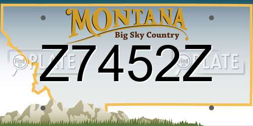 Z7452Z Montana License Plate