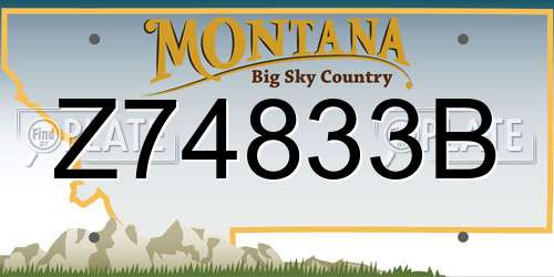 Z74833B Montana License Plate