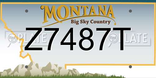 Z7487T Montana License Plate