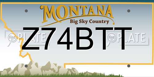 Z74BTT Montana License Plate