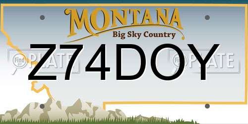 Z74DOY Montana License Plate