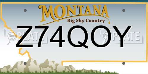 Z74QOY Montana License Plate