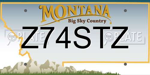 Z74STZ Montana License Plate