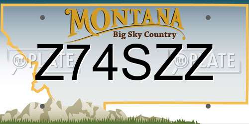 Z74SZZ Montana License Plate