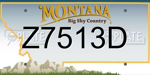 Z7513D Montana License Plate