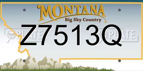 Z7513Q Montana License Plate