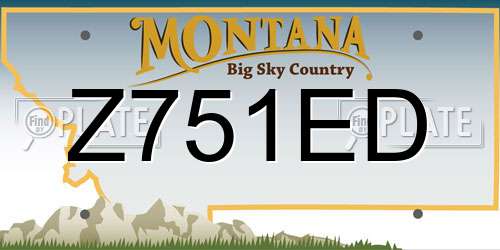 Z751ED Montana License Plate