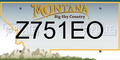 Z751EO Montana License Plate