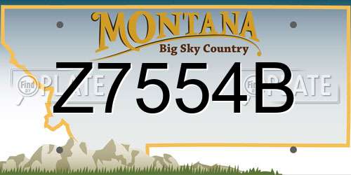 Z7554B Montana License Plate