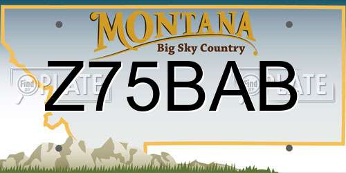 Z75BAB Montana License Plate
