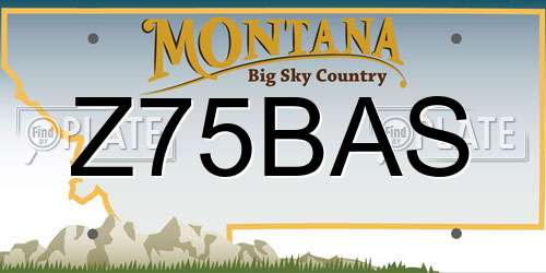 Z75BAS Montana License Plate