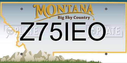 Z75IEO Montana License Plate