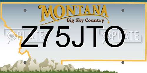 Z75JTO Montana License Plate