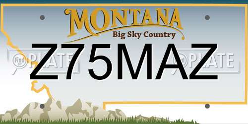 Z75MAZ Montana License Plate