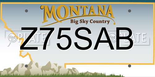 Z75SAB Montana License Plate