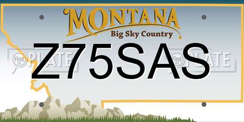 Z75SAS Montana License Plate