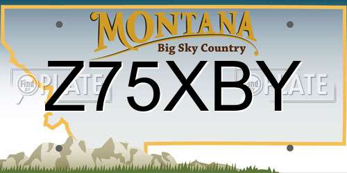 Z75XBY Montana License Plate