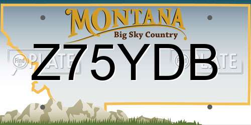 Z75YDB Montana License Plate