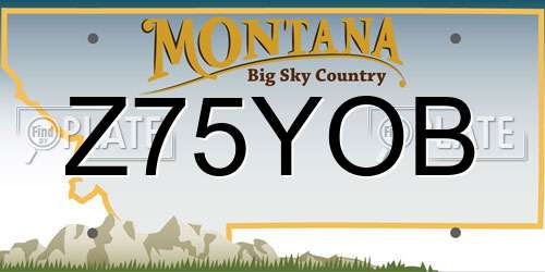 Z75YOB Montana License Plate