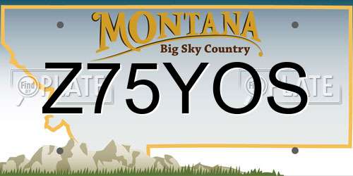 Z75YOS Montana License Plate