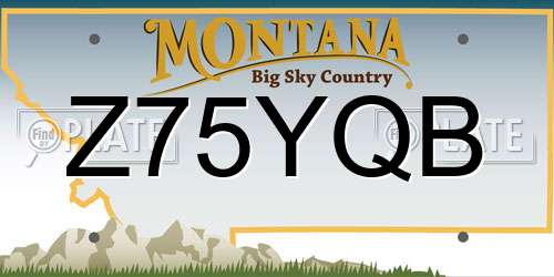 Z75YQB Montana License Plate
