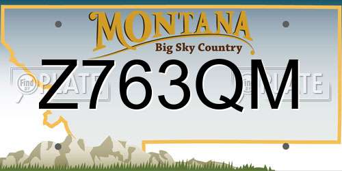 Z763QM Montana License Plate