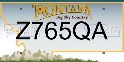 Z765QA Montana License Plate