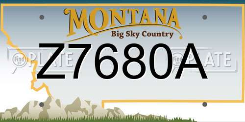 Z7680A Montana License Plate