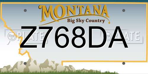 Z768DA Montana License Plate