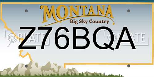 Z76BQA Montana License Plate