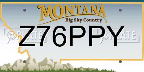 Z76PPY Montana License Plate