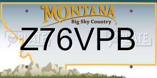 Z76VPB Montana License Plate