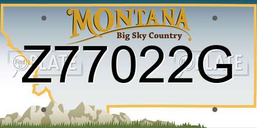 Z77022G Montana License Plate