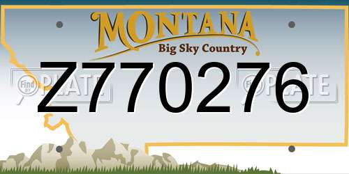 Z770276 Montana License Plate