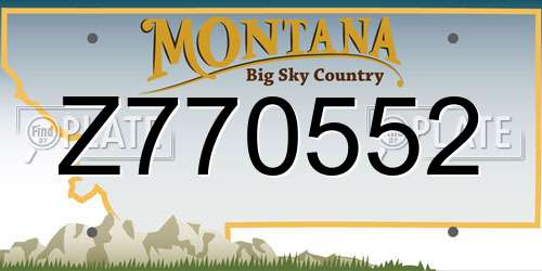 Z770552 Montana License Plate