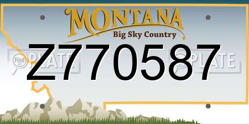 Z770587 Montana License Plate