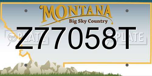 Z77058T Montana License Plate