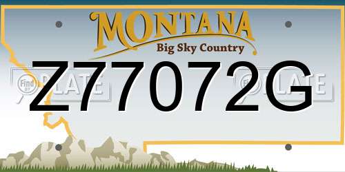 Z77072G Montana License Plate