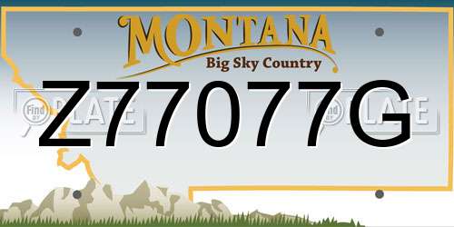 Z77077G Montana License Plate