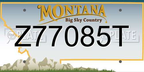 Z77085T Montana License Plate