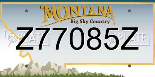 Z77085Z Montana License Plate