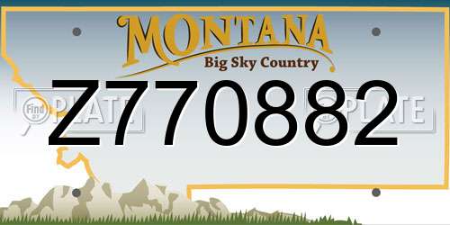 Z770882 Montana License Plate