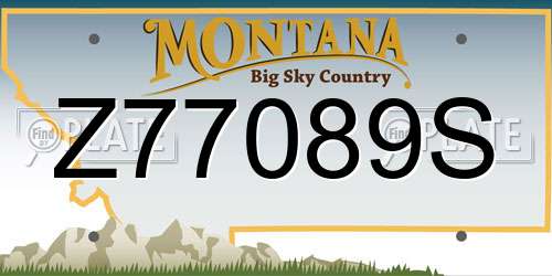 Z77089S Montana License Plate
