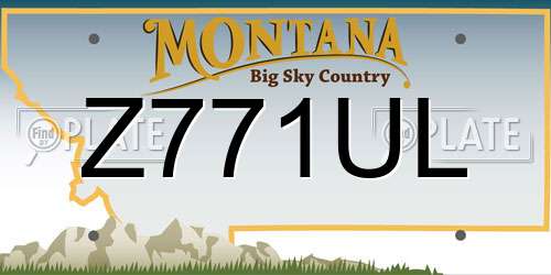 Z771UL Montana License Plate